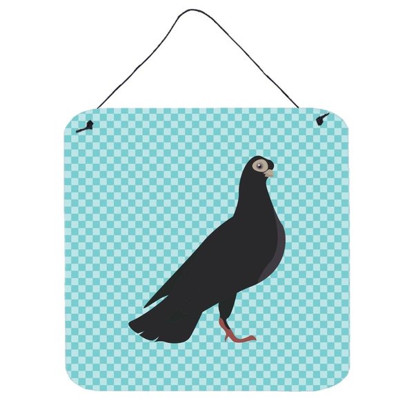 Micasa Budapest Highflyer Pigeon Blue Check Wall or Door Hanging Prints6 x 6 in. MI228592